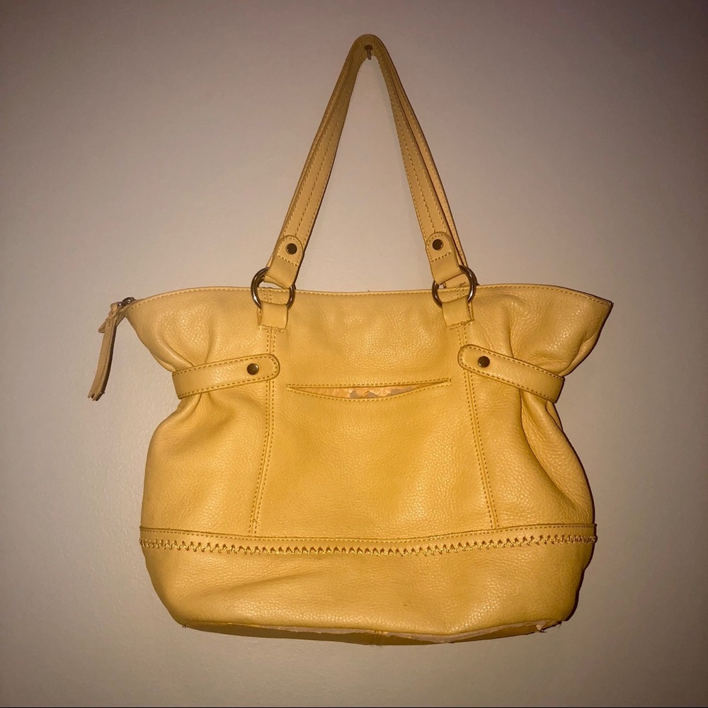 The Sak Tote Leather Purse Yellow - Picture 3 of 8